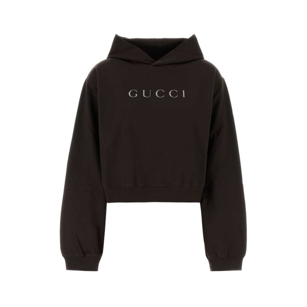 Gucci Women Chocolate Cotton Oversize Sweatshirt
